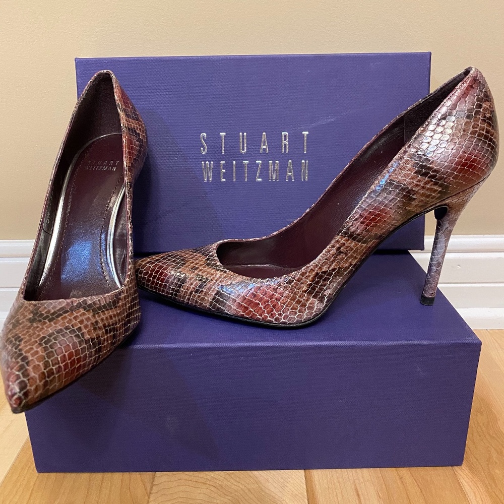 Stuart Weitzman Snakeskin Heels Size 9 NEW